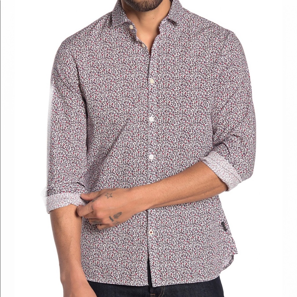 John Varvatos star USA Fulton floral sport shirt